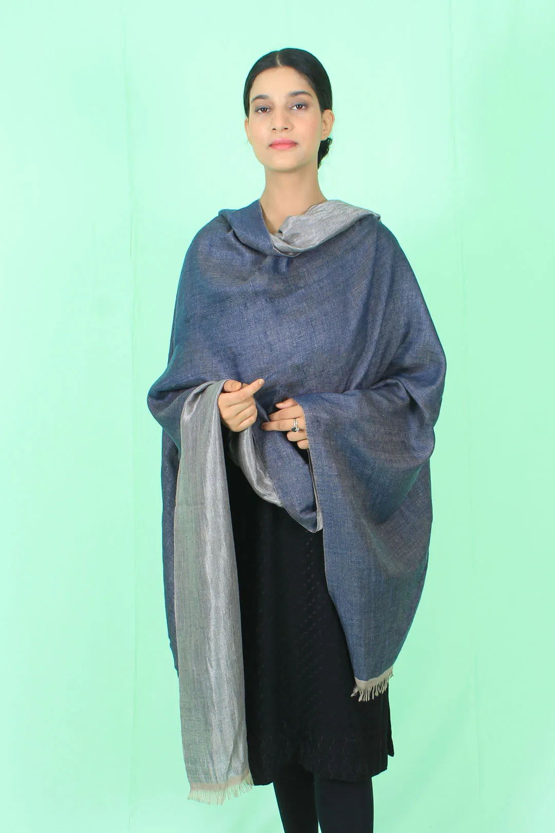 Keisha Metallic & Reversible Cashmere Shawl