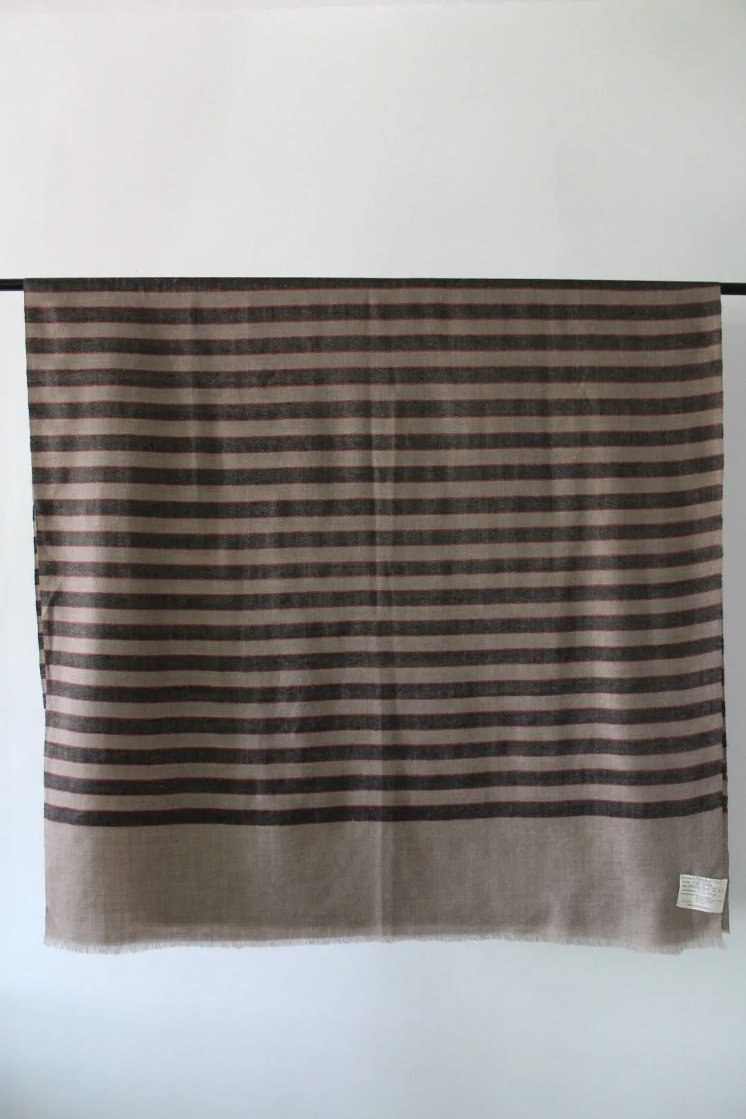 Kingston Black Strips Cashmere Shawl