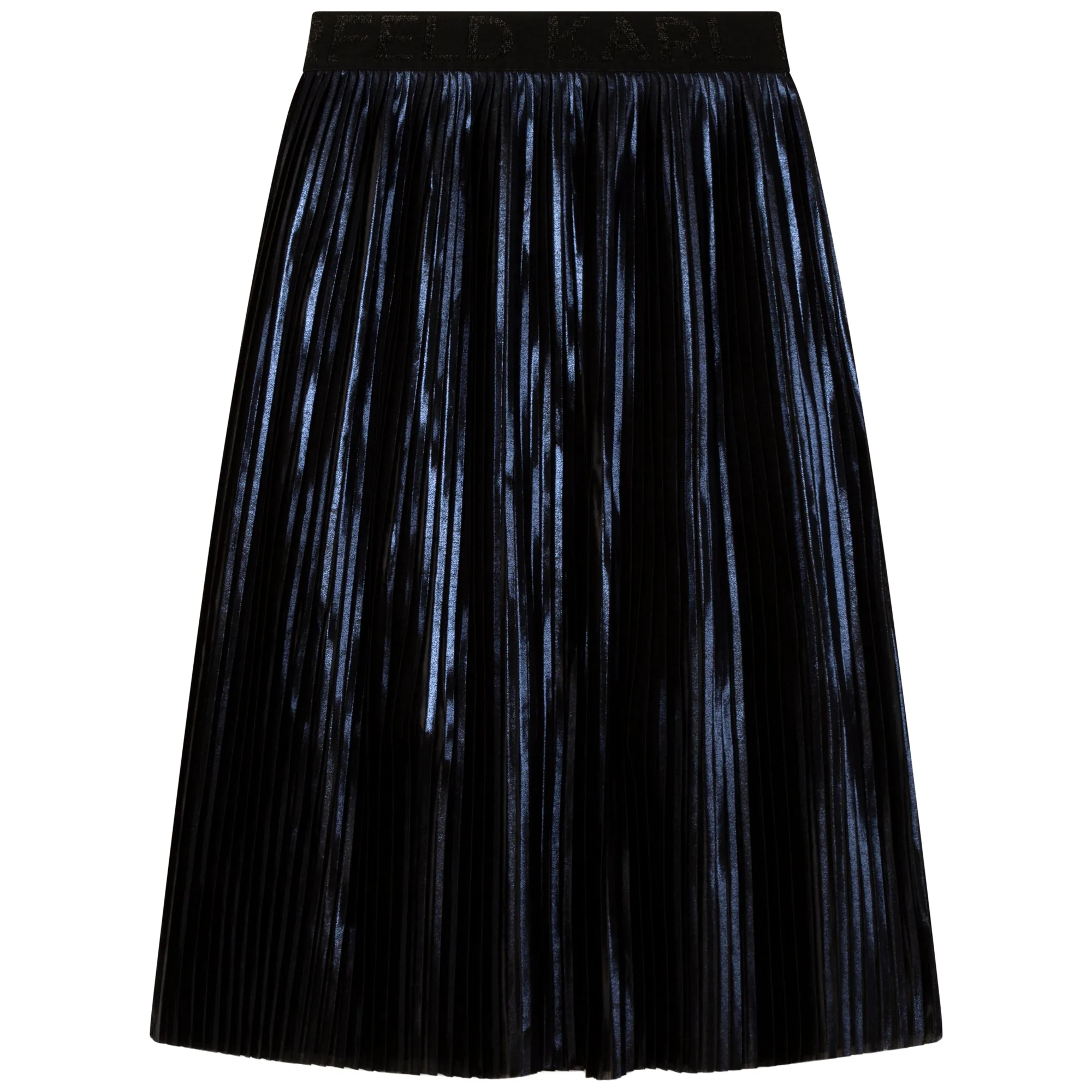 KL Navy Pleated Midi Skirt