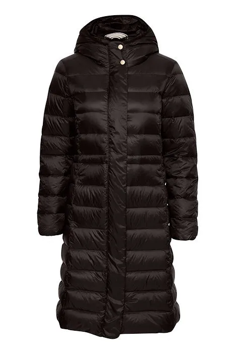 Lainey Water Repellant Black Puffer Coat