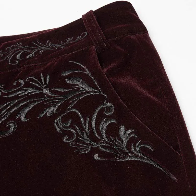 Men's Gothic Embroidered Straight Leg Pants