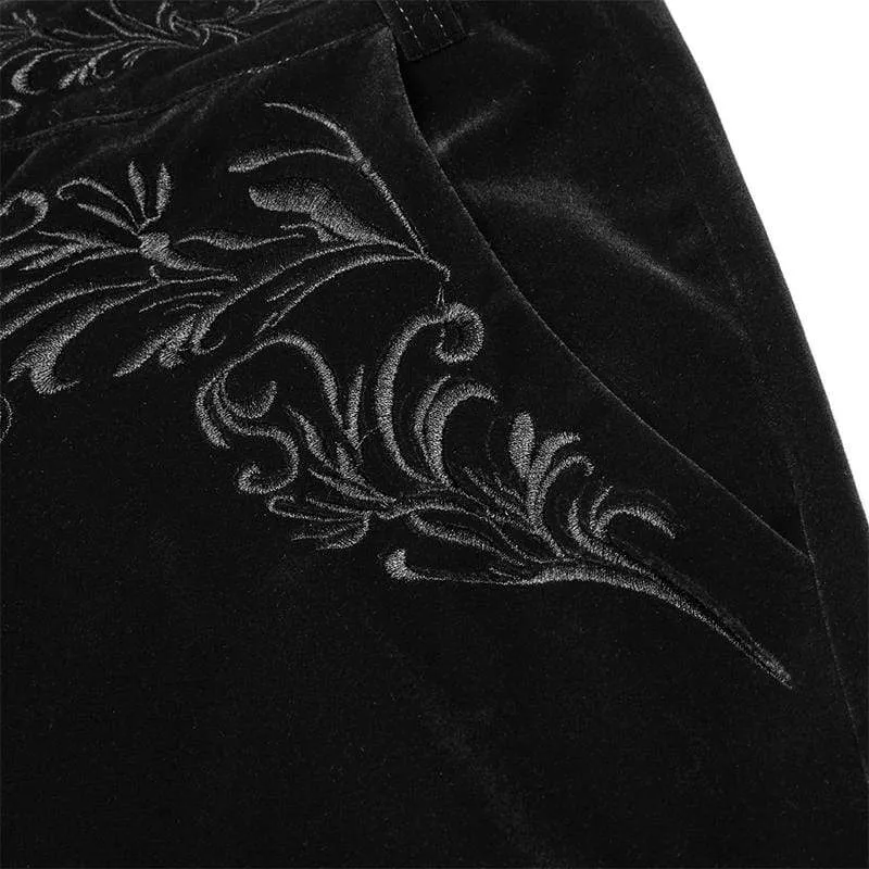 Men's Gothic Embroidered Straight Leg Pants