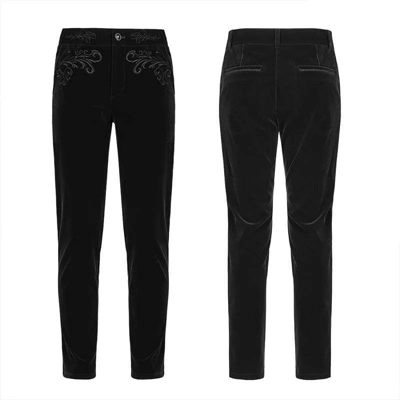 Men's Gothic Embroidered Straight Leg Pants