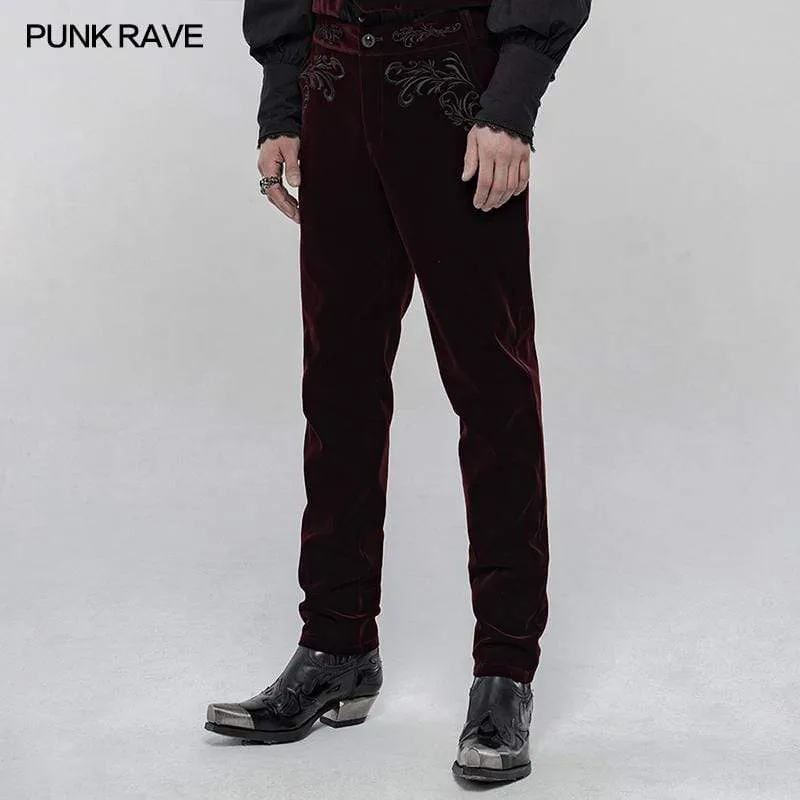 Men's Gothic Embroidered Straight Leg Pants