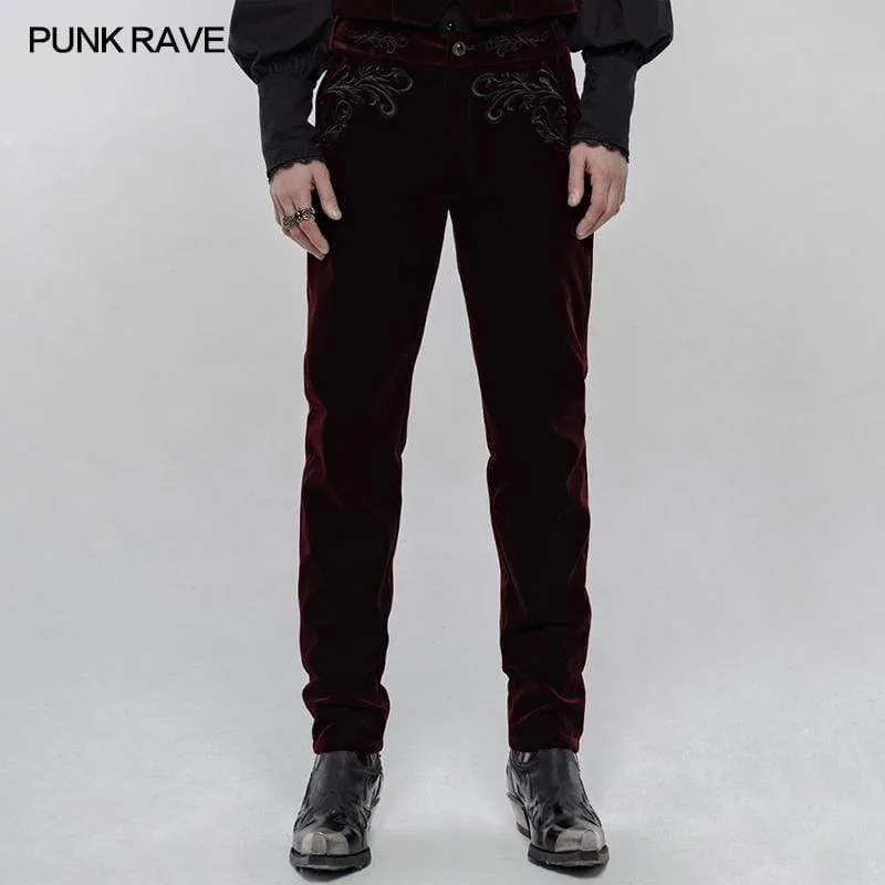 Men's Gothic Embroidered Straight Leg Pants