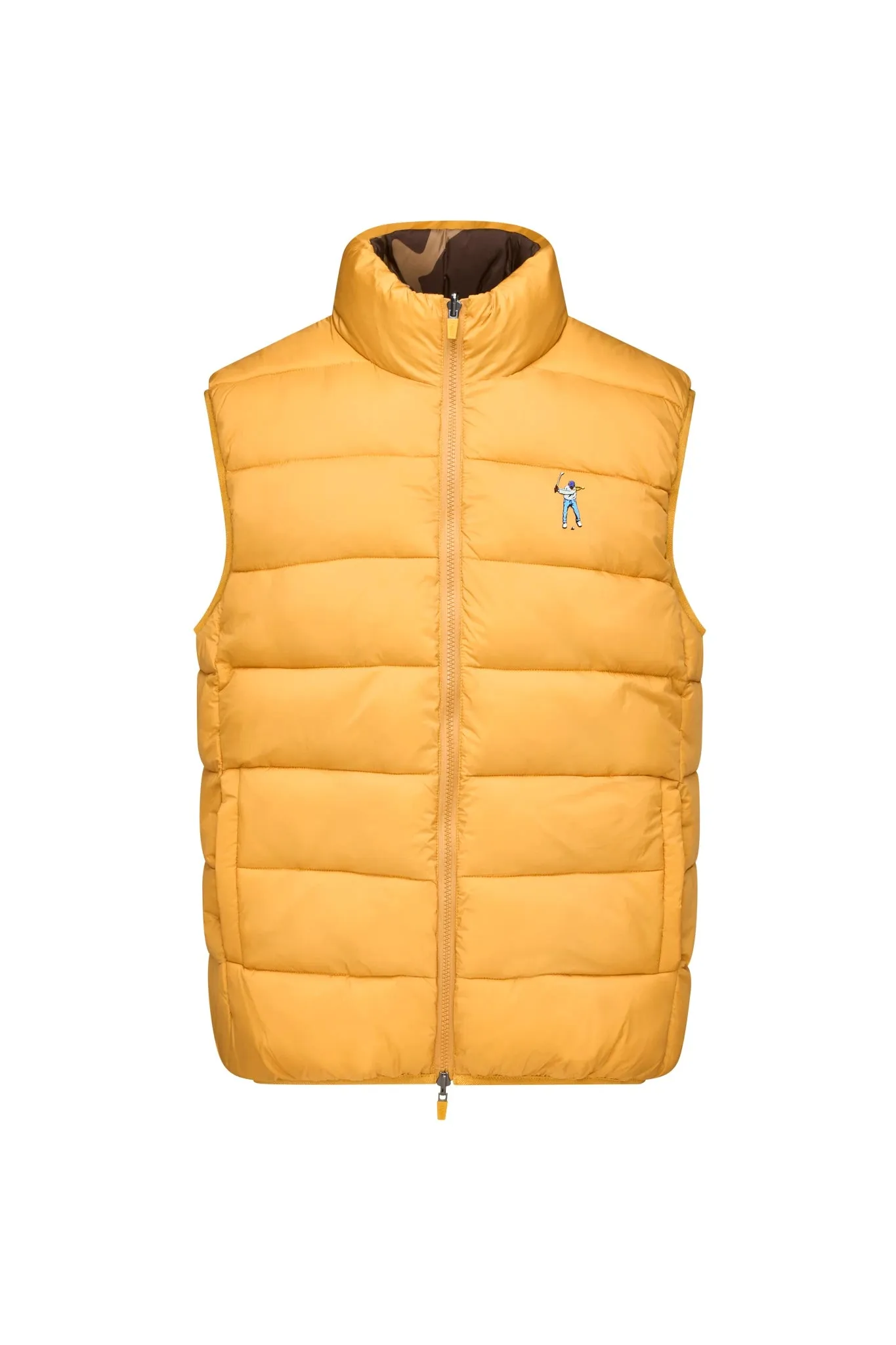 Mocha/Gold Men's Reversable Quilted Vest