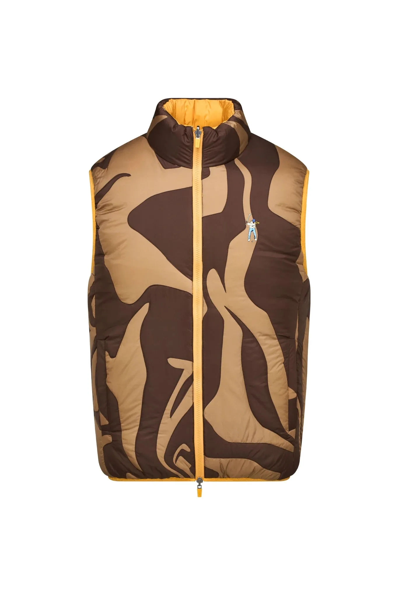 Mocha/Gold Men's Reversable Quilted Vest