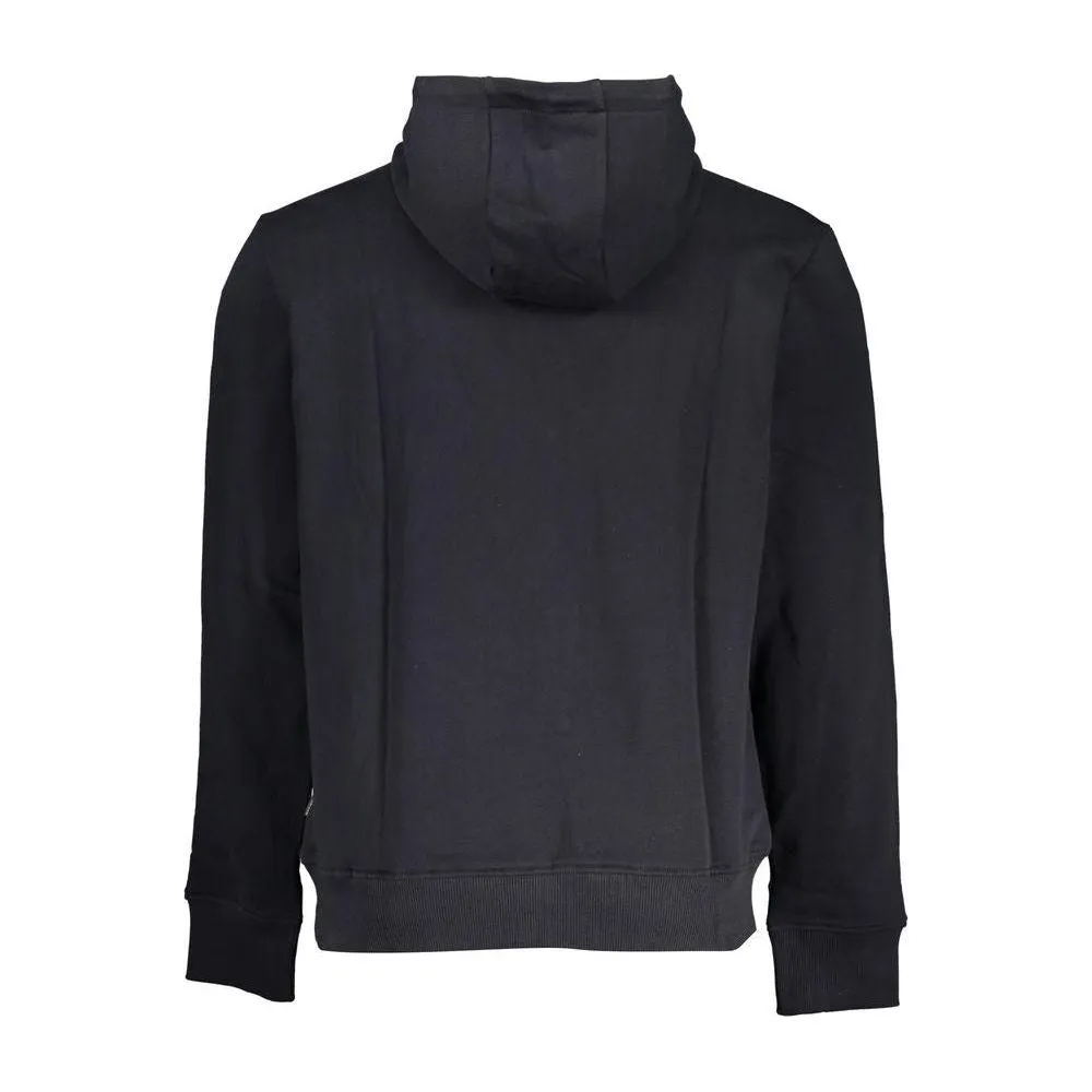 Napapijri Sleek Black Cotton Hooded Sweatshirt