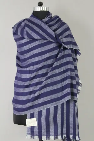 Northrop Blue Strips Cashmere Shawl