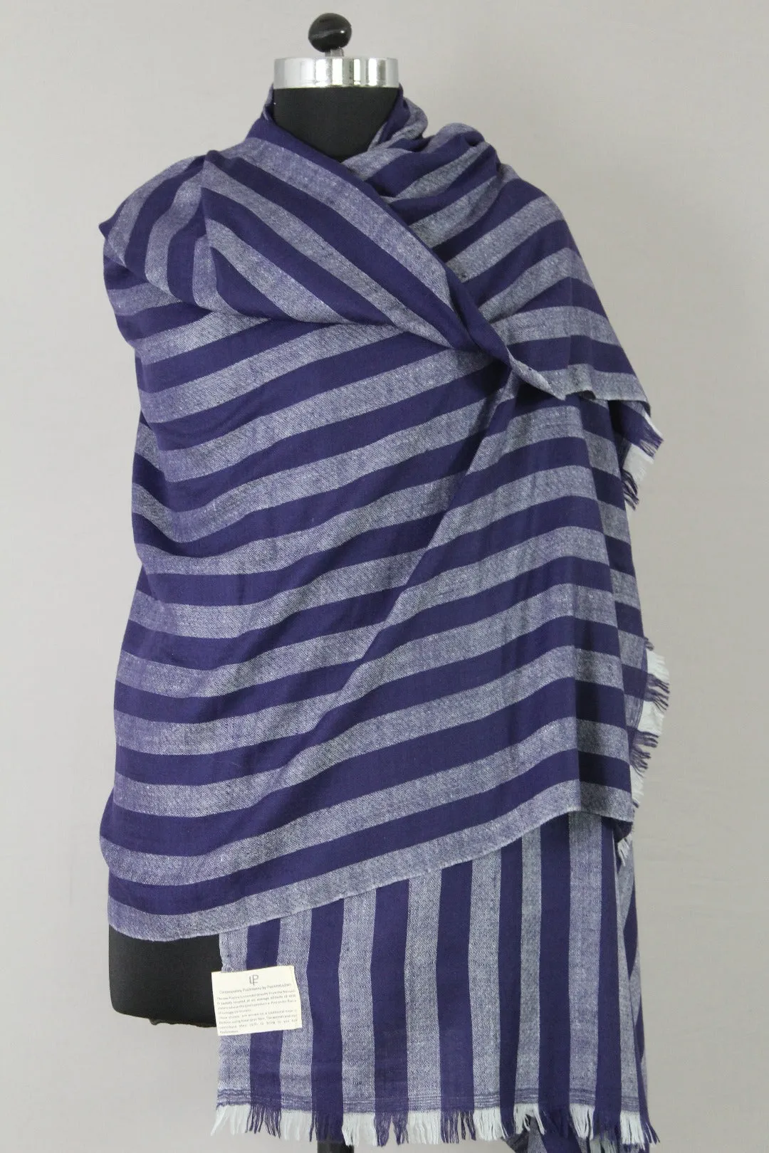 Northrop Blue Strips Cashmere Shawl