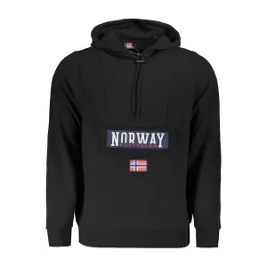 Norway 1963 Black Cotton Men Hooded Sweater