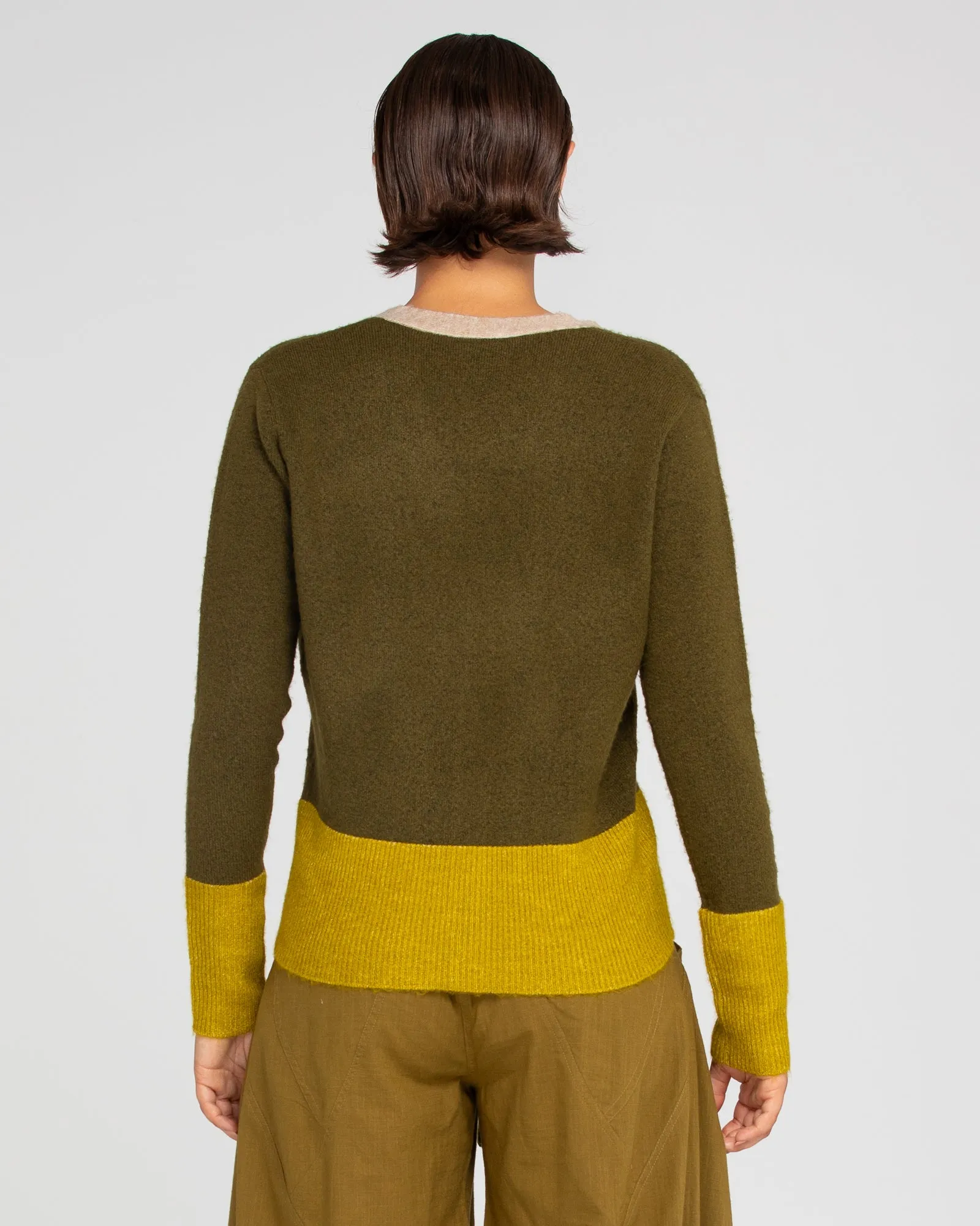 Poet Cardigan - Green/Yellow