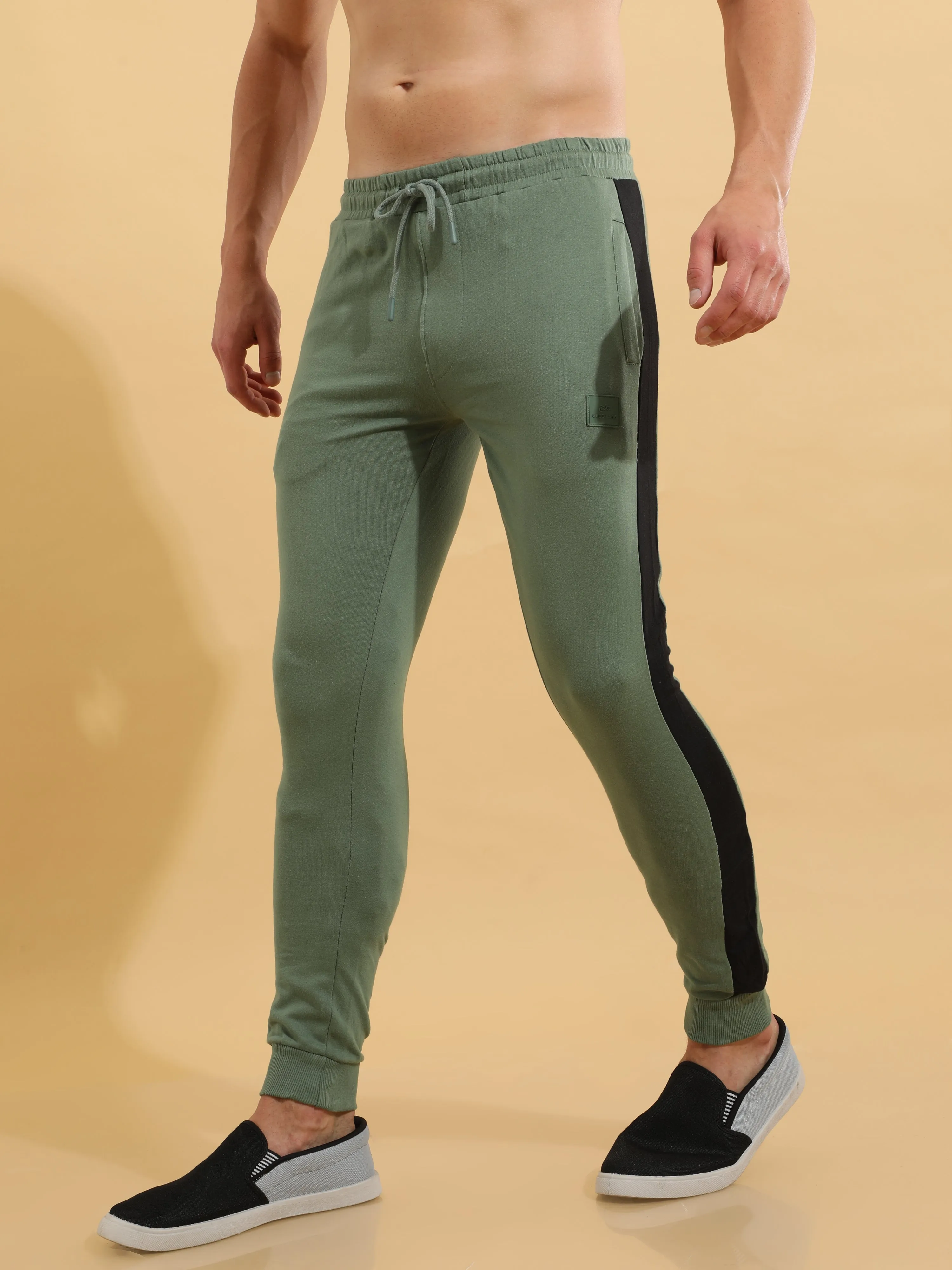 Sea Green Cotton  Joggers