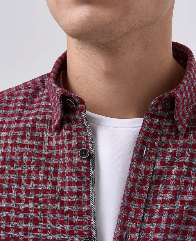 Slim Fit Checked Cotton Shirt