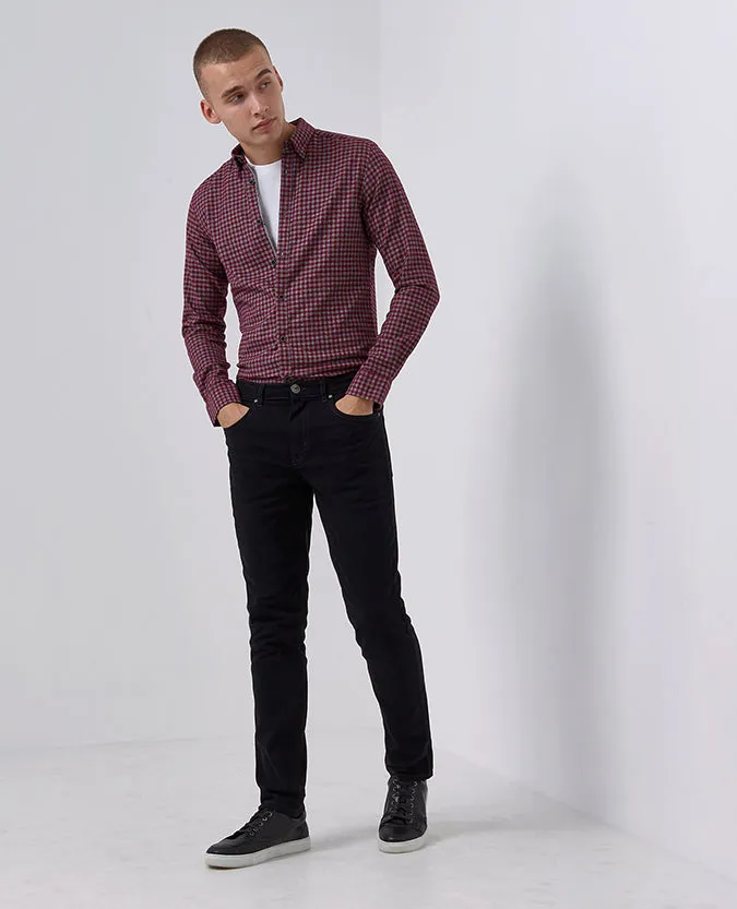 Slim Fit Checked Cotton Shirt