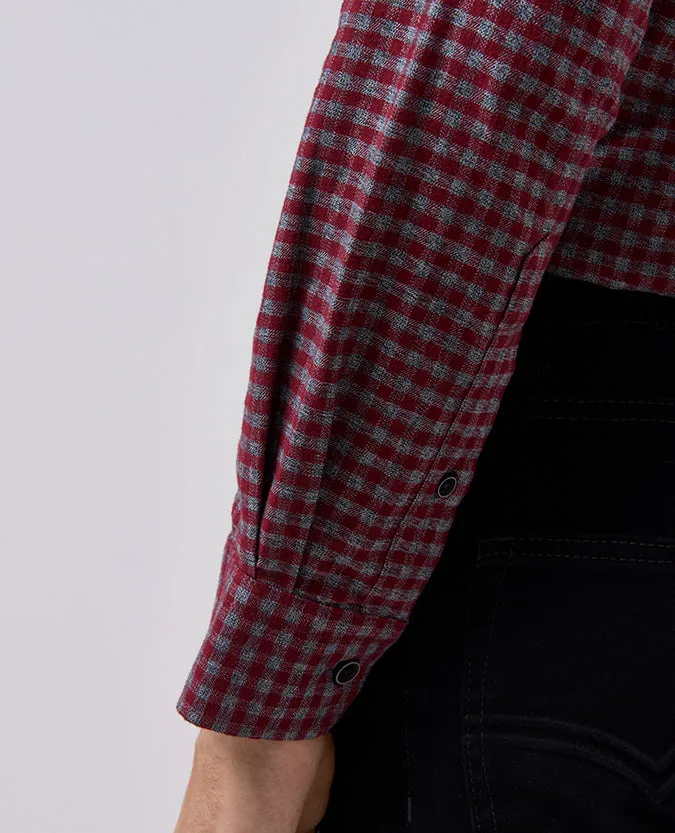 Slim Fit Checked Cotton Shirt