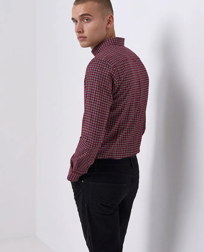 Slim Fit Checked Cotton Shirt