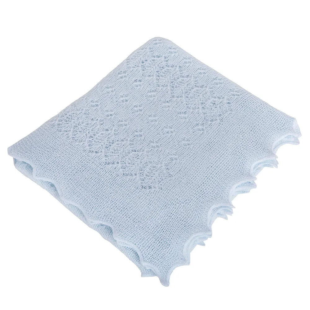 Soft Lacy Baby Shawl - Blue