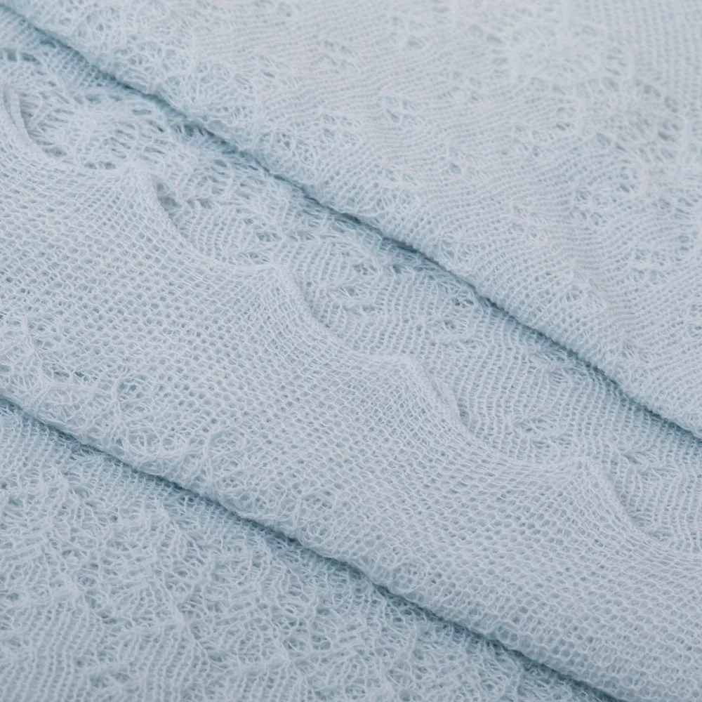 Soft Lacy Baby Shawl - Blue