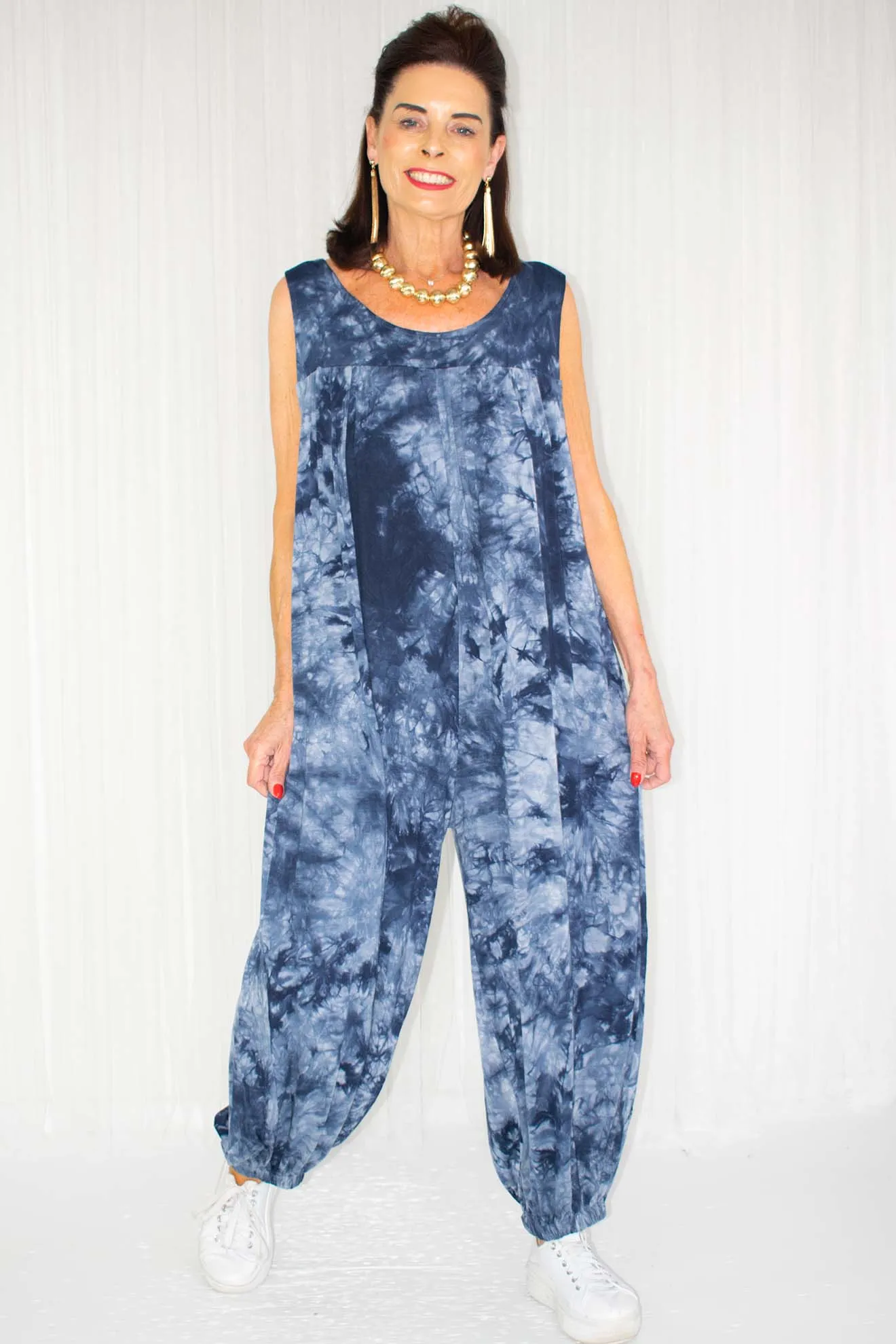 Tala Tie-Dye Jumpsuit In Denim Blue