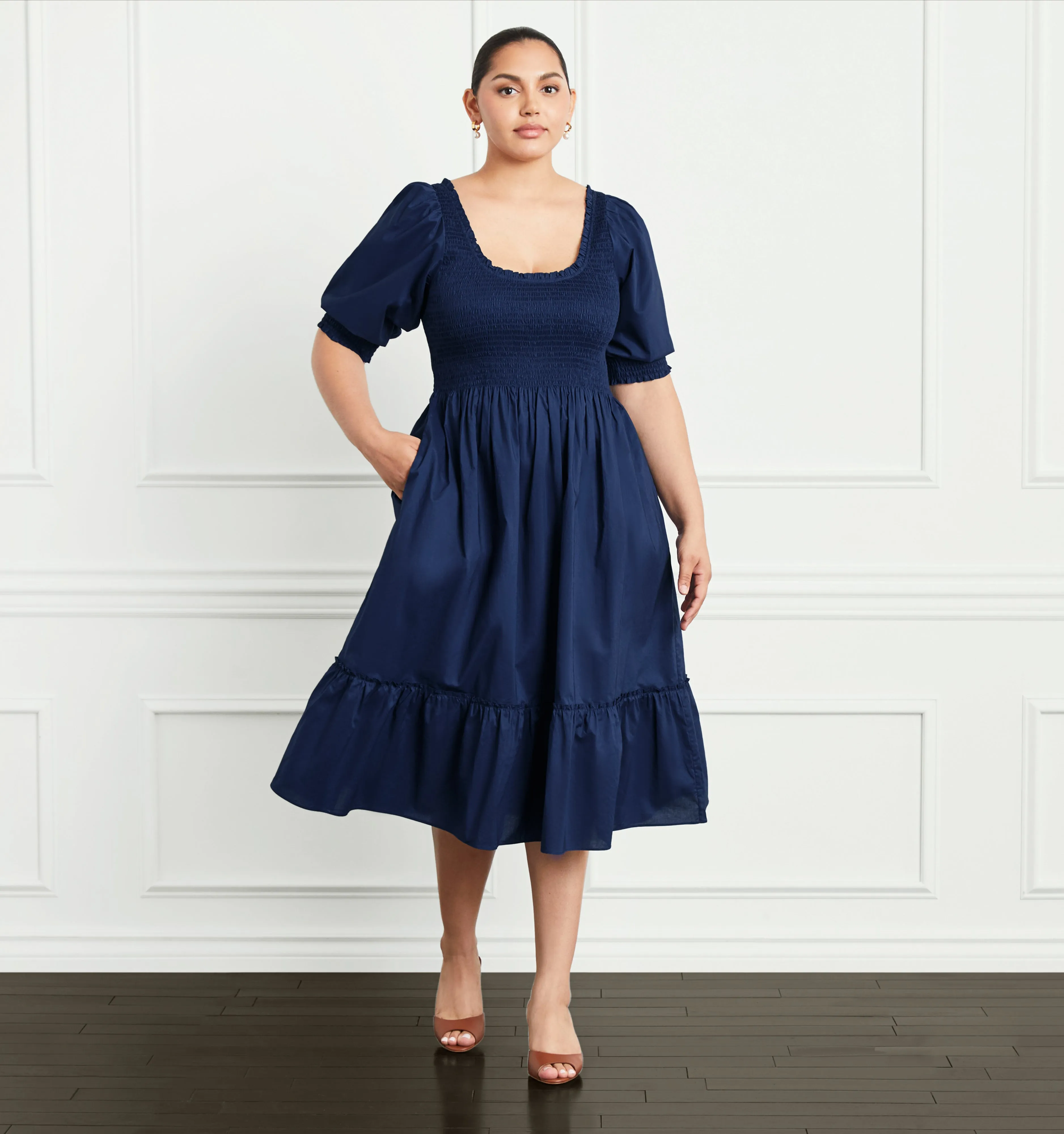 The Louisa Nap Dress - Navy Cotton