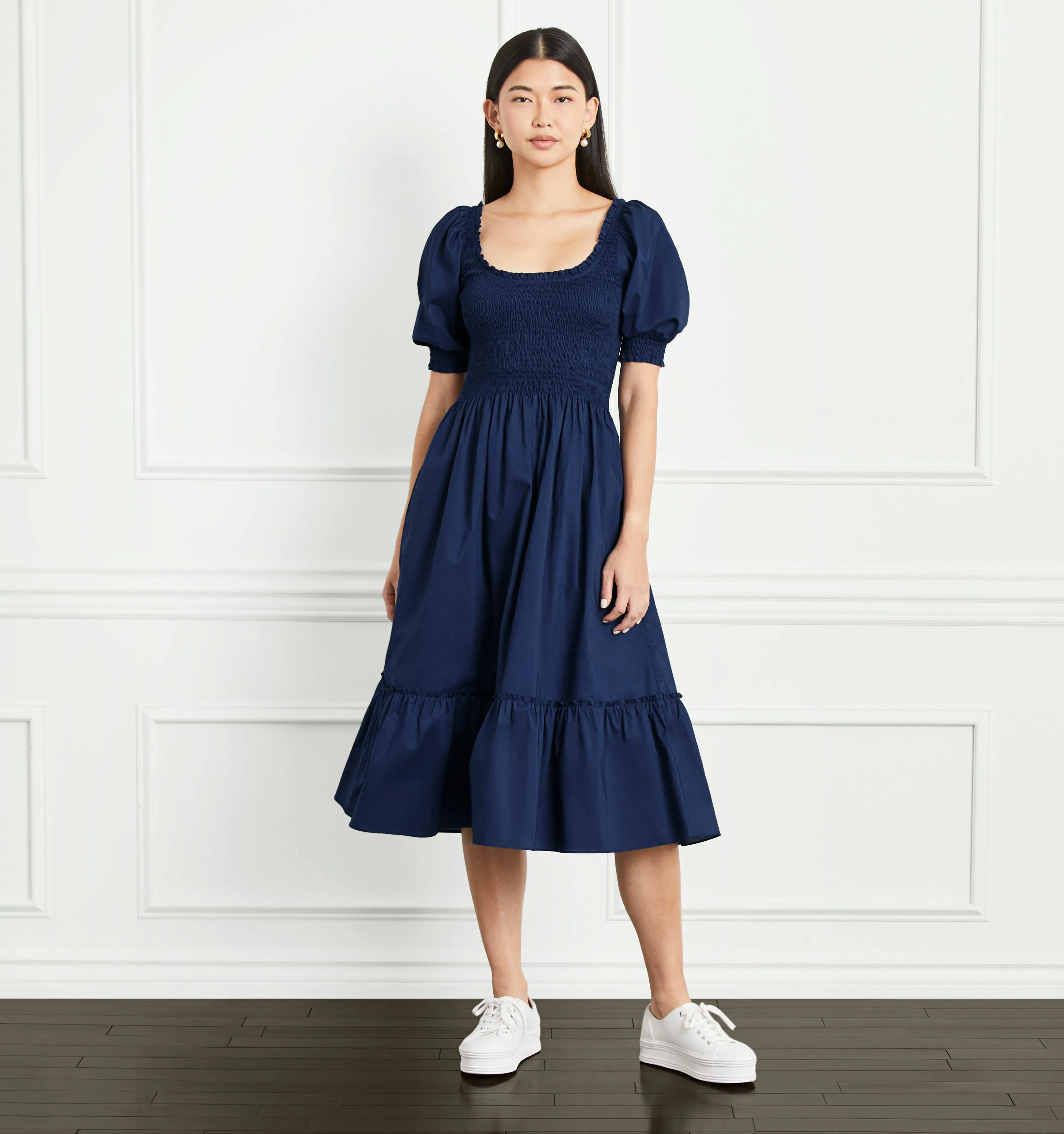 The Louisa Nap Dress - Navy Cotton