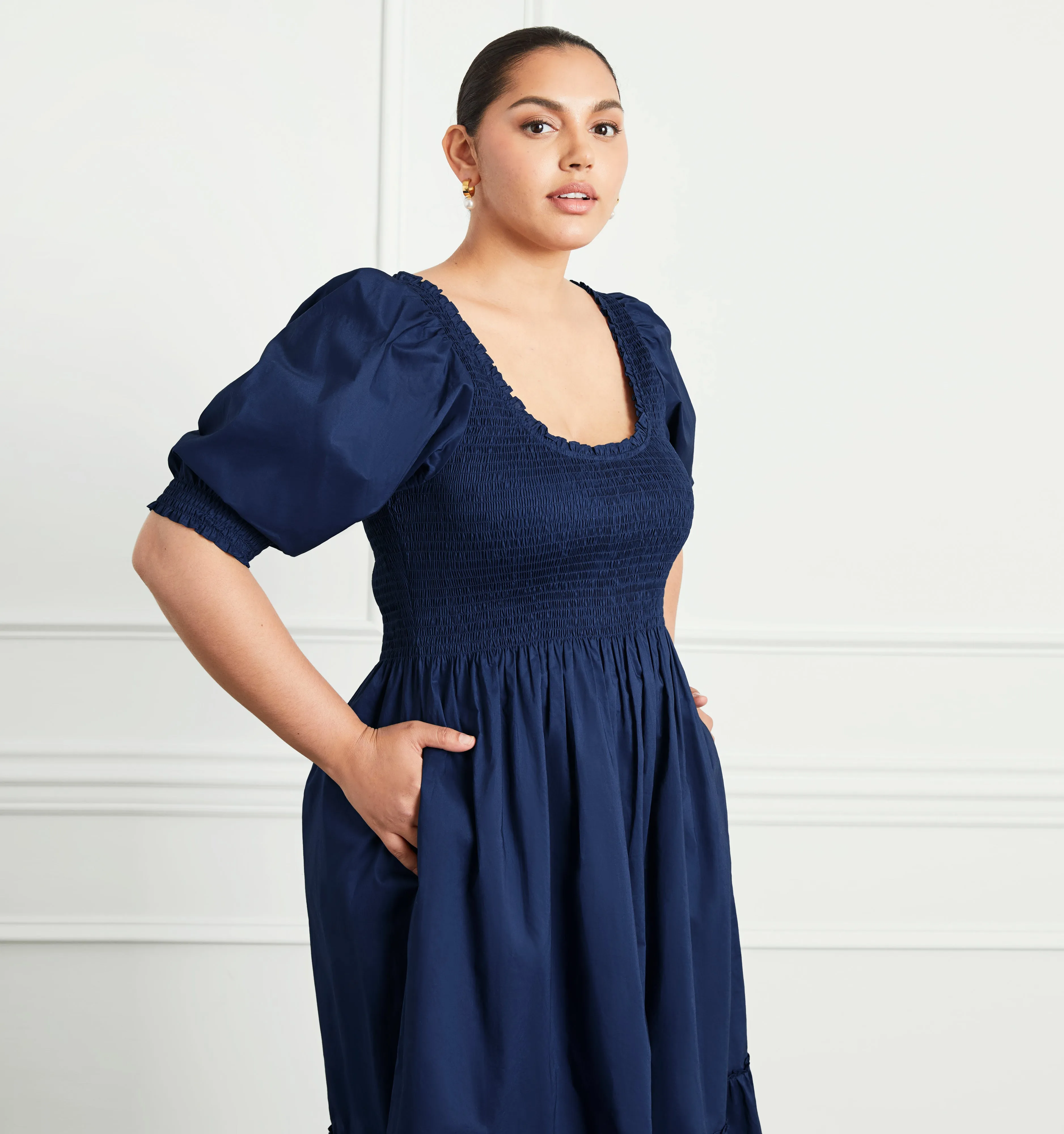 The Louisa Nap Dress - Navy Cotton