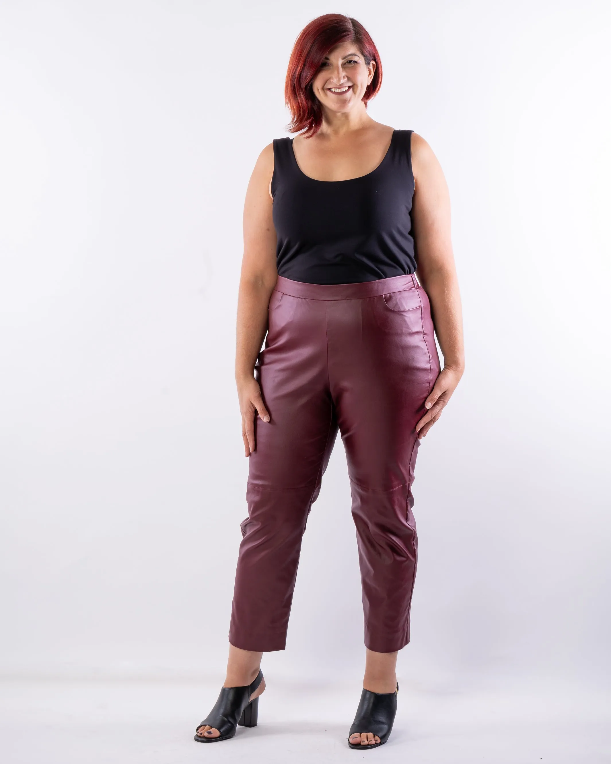 The Wild One Straight Leg Pleather Pant - Wine