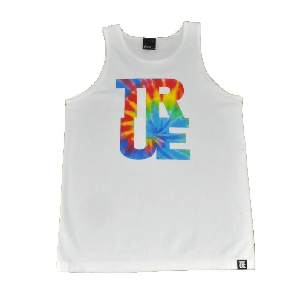 True Mens Hippie Dip Tank Top White