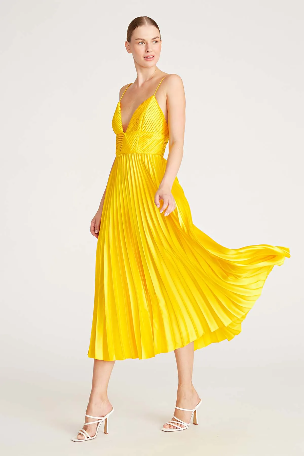 Viv Mitered Pleating Dress