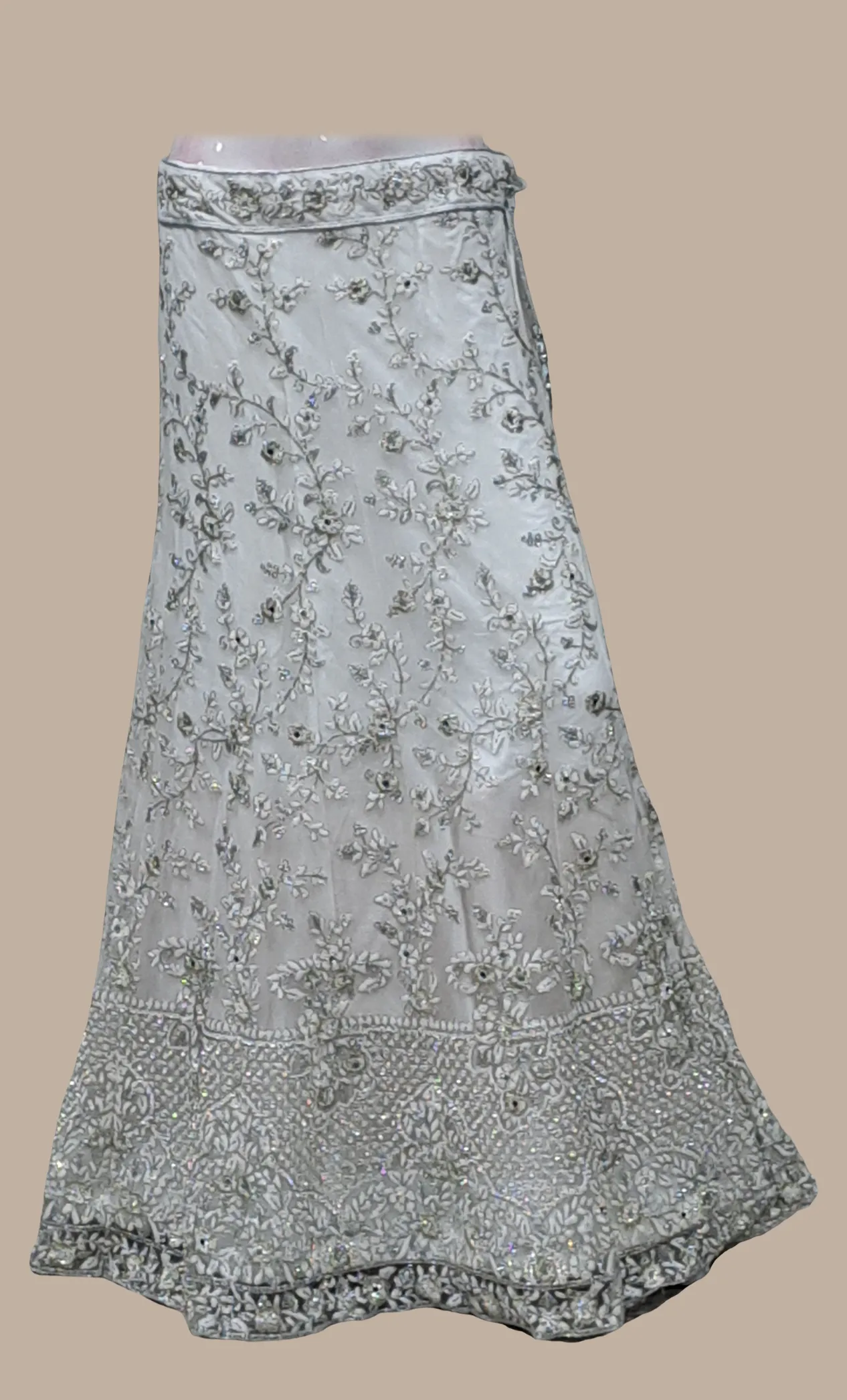 White Embroidered Lengha